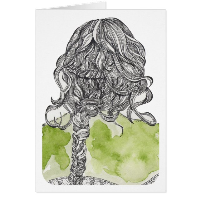 Flätad härlighet hälsningskort (Framsidan)