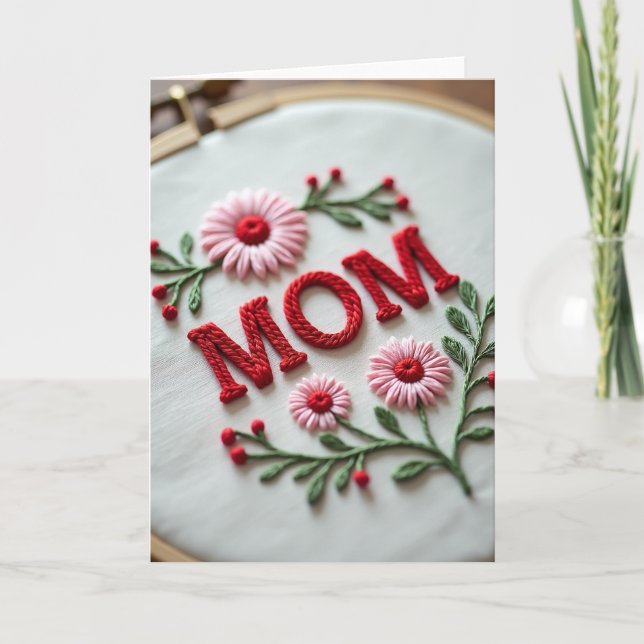 Flätad Mom Textil Kort (Framsida)