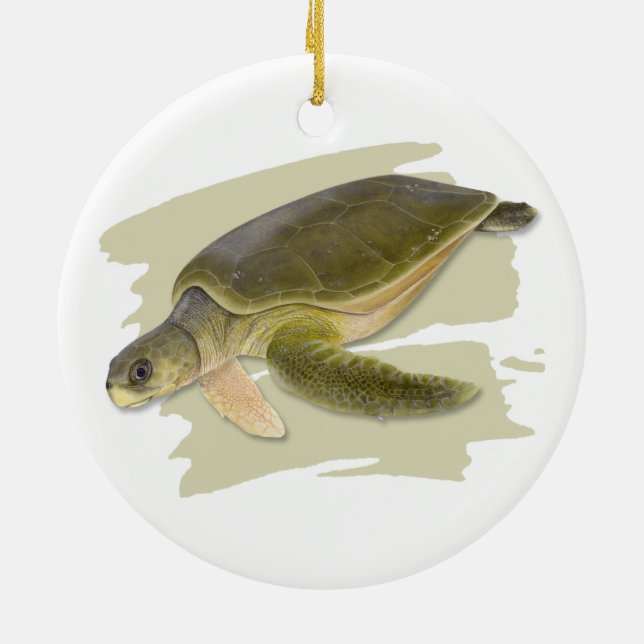 Flatback Sea Turtle Ceramic Ornament (Baksidan)