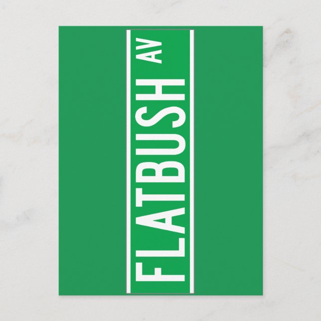 Flatbush Av., New York Street Sign Vykort (Framsida)