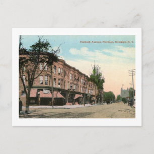 Flatbush Ave., Brooklyn, New York Vintage Vykort