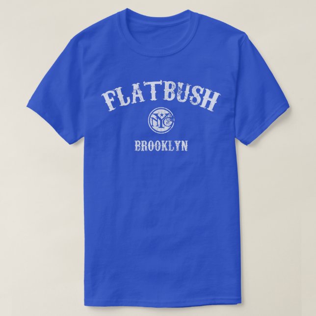 Flatbush Brooklyn Vintage Stil T Shirt (Design framsida)