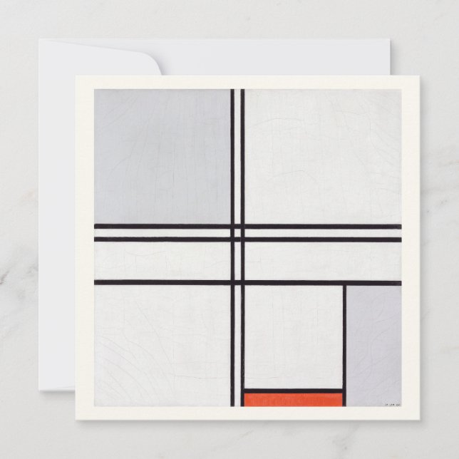 FLATCARD: PIET MONDRIAN : GRÅTT - RED 1935 (Framsida)