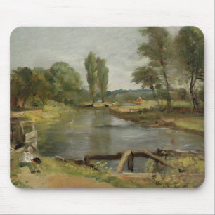 Flatford låser, 1810-11 (olja på papper på kanf musmatta