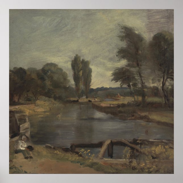 Flatford Lock - John Constable Poster (Framsidan)