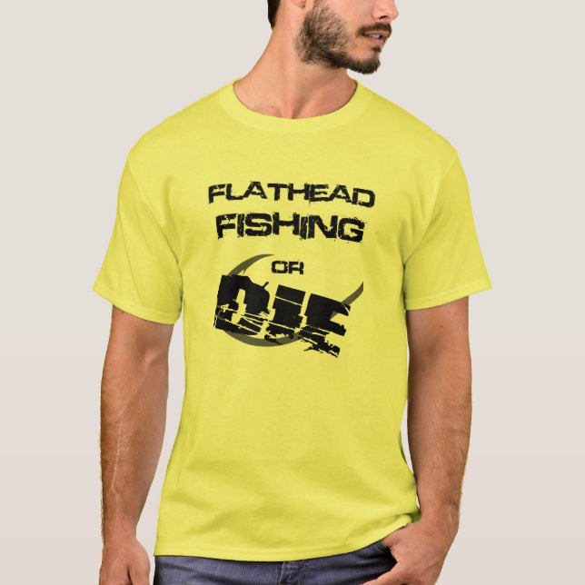 Flathead havskattfiske eller t-shirt (Framsida)