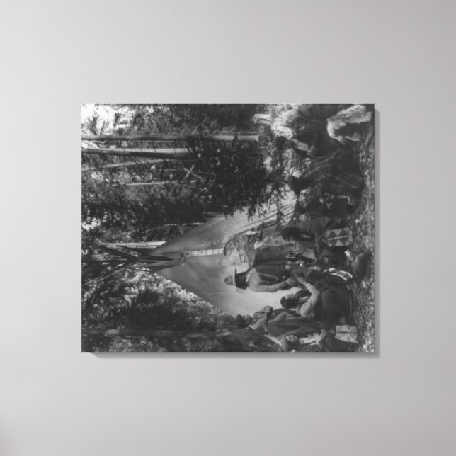 Flathead indians vid förjulstämning canvastryck (Framsida)