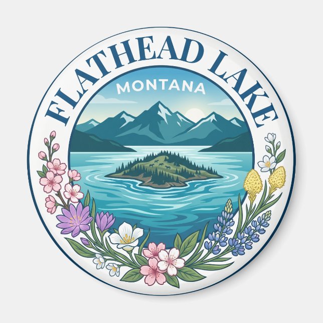 Flathead Lake Montana Magnet (Framsidan)