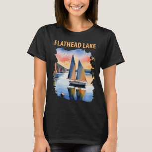 Flathead Lake Montana Segelbåt Resa T Shirt
