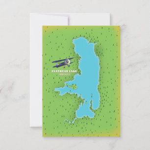Flathead Lake Montana USA kart resa affisch.