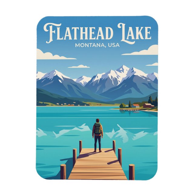 Flathead Lake USA blir Magnet (Vertikal)