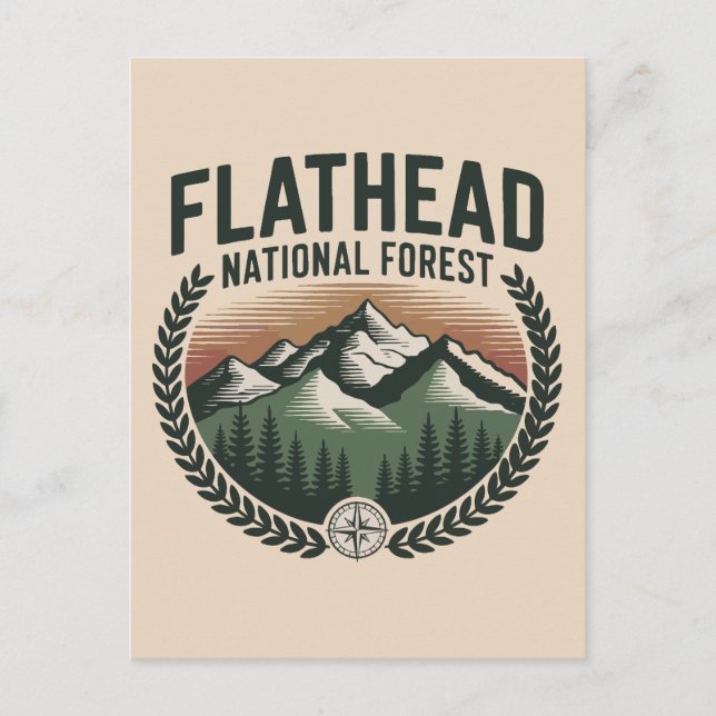 Flathead National Forest Montana Wilderness Helg Vykort (Framsida)