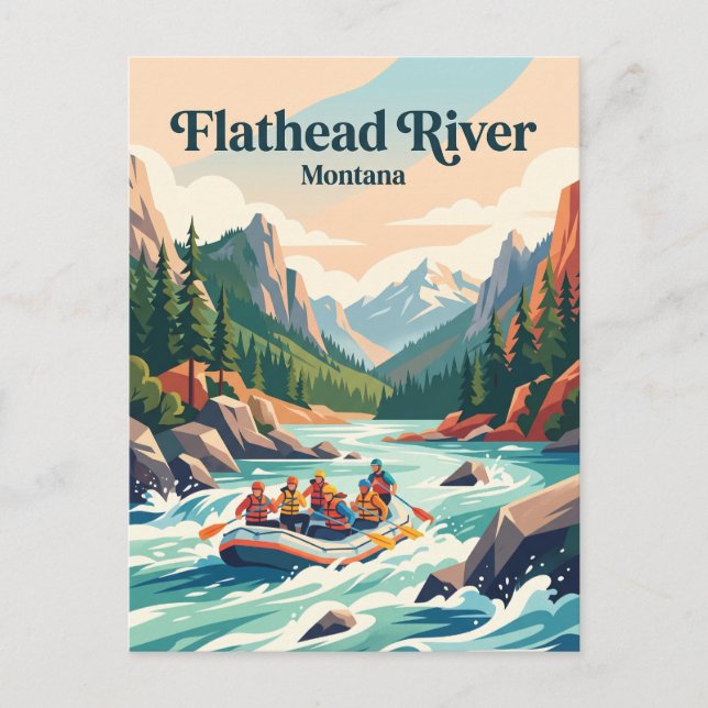 Flathead River Montana, USA Vykort (Framsida)