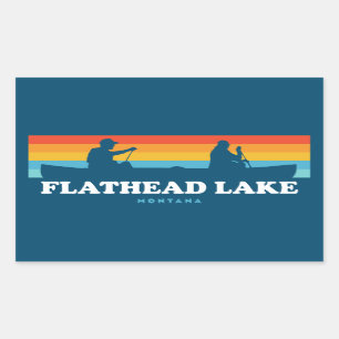 Flathead Sjö Montana Canoe Rektangulärt Klistermärke