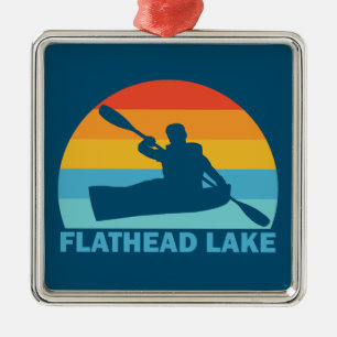 Flathead Sjö Montana Kayak Julgransprydnad Metall