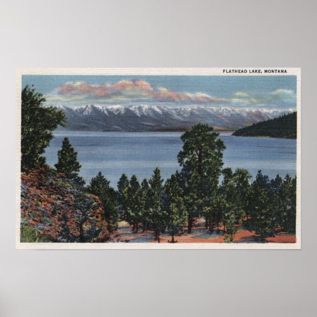 Flathead Sjö, Montana Poster (Framsidan)