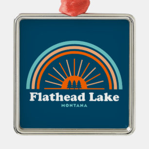 Flathead Sjö Montana Rainbow Julgransprydnad Metall