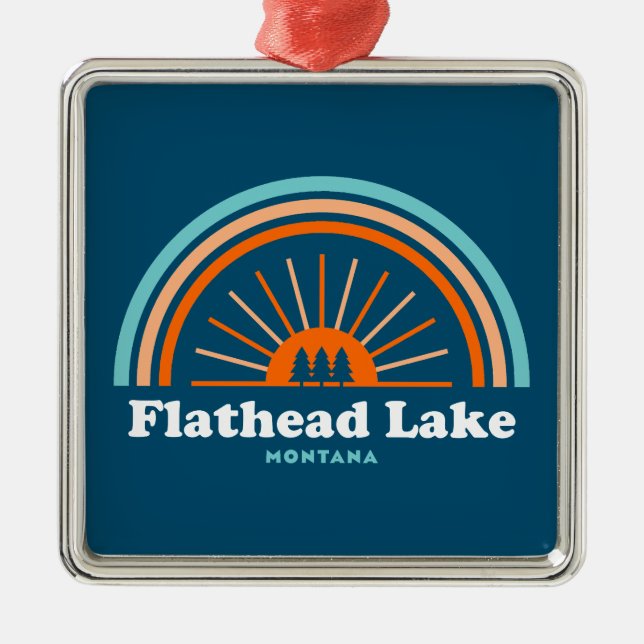 Flathead Sjö Montana Rainbow Julgransprydnad Metall (Framsidan)