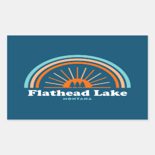 Flathead Sjö Montana Rainbow Rektangulärt Klistermärke