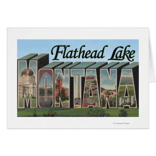 Flathead Sjö, Montana - Stora Brev-scenerna Hälsningskort (Framsidan Horizontal)