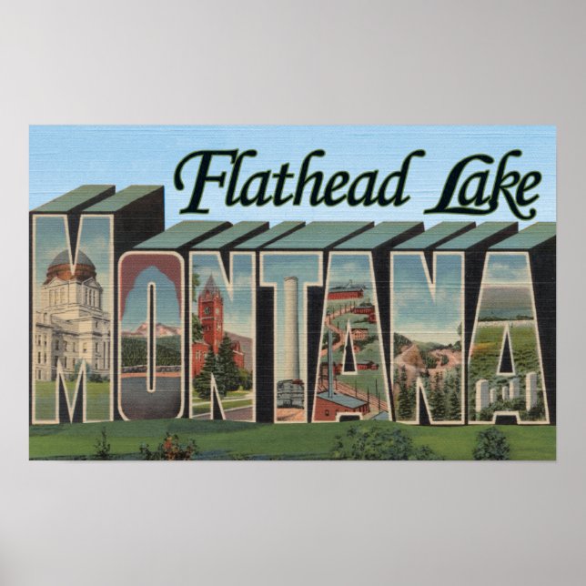 Flathead Sjö, Montana - Stora Brev-scenerna Poster (Framsidan)