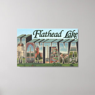 Flathead sjö, Montana - stora brevplatser Canvastryck