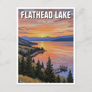 Flathead Sjö Montana Travel Vykort