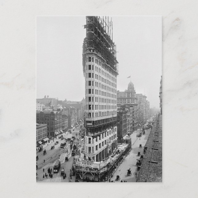 Flatiron Building konstruktion, 1902 Vykort (Framsida)
