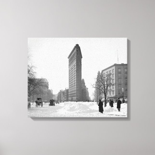 Flatiron Building Vinterscen, 1905 Canvastryck (Framsida)