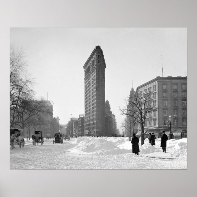 Flatiron Building Vinterscen, 1905. Vintage Poster (Framsidan)