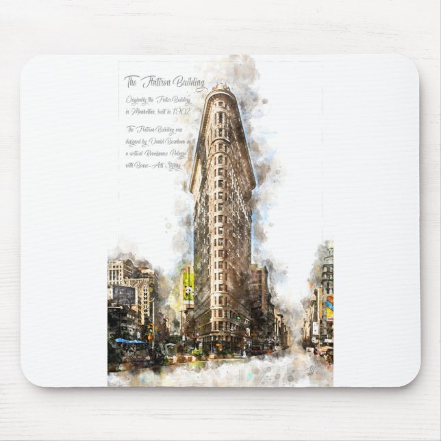 FlatIron Building Watercolor Musmatta (Framsidan)