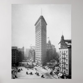 Flatiron Byggnad, 1905. Vintage New York Photo Poster
