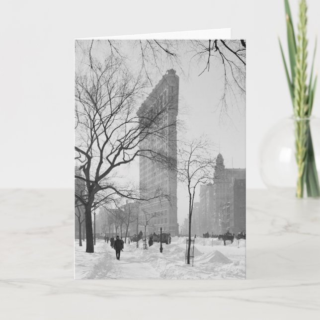 Flatiron byggnad i vintern, 1902 kort (Framsida)