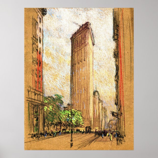 Flatiron Byggnad New York City 1904 Poster (Framsidan)