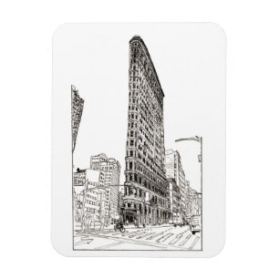 Flatiron Byggnad New York City Illustration Magnet