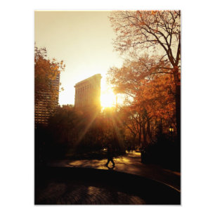 Flatiron Byggnad Sunset i New York City Fototryck