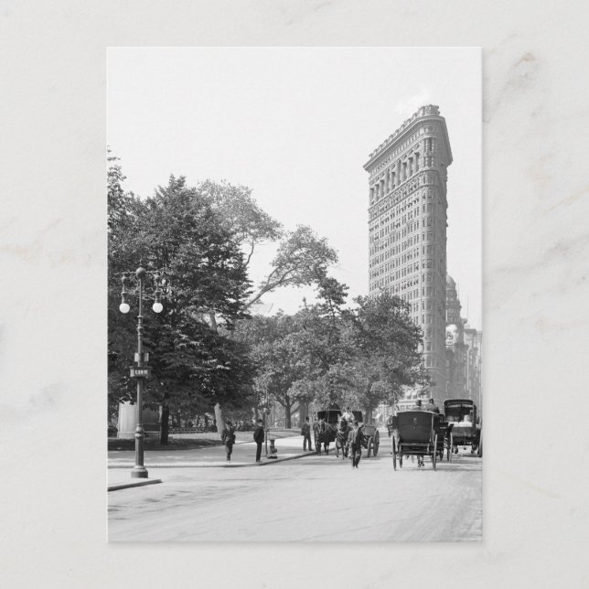 Flatiron från 5:e, NYC: 1906 Vykort (Framsida)