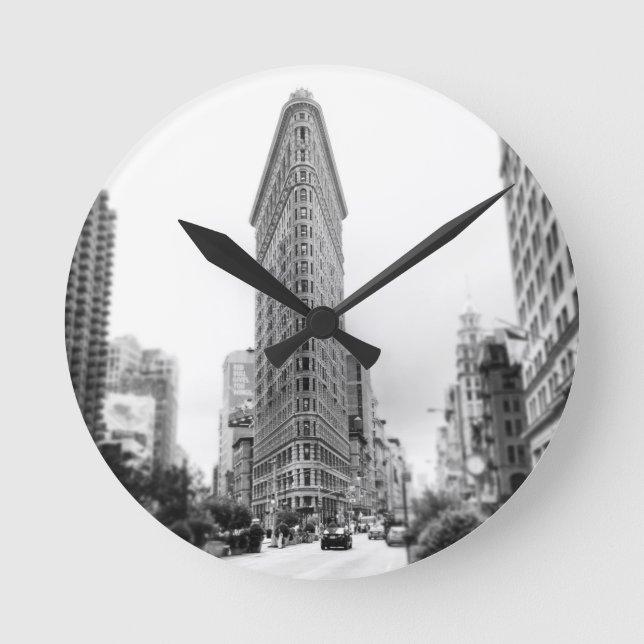 Flatiron Photo Clock Rund Klocka (Framsida)