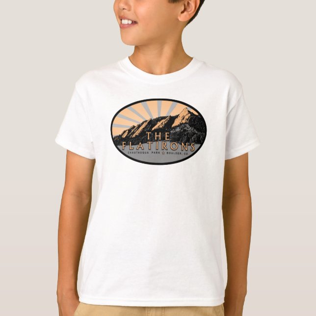 Flatirons, Chautauqua Park, Boulder CO T-Shirt (Framsida)