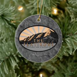 Flatirons, Chautauqua Park, Boulder Colorado Julgransprydnad Keramik