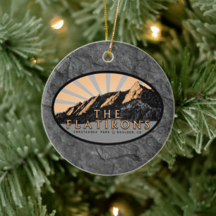 Flatirons, Chautauqua Park, Boulder Colorado Julgransprydnad Keramik
