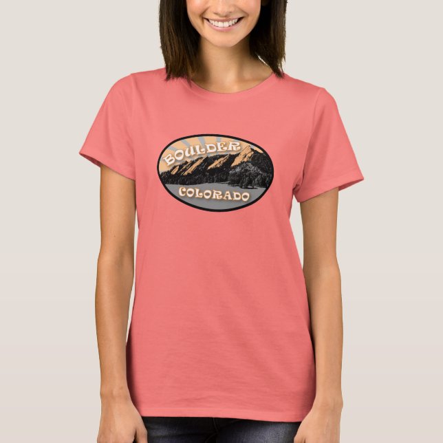 Flatirons, Chautauqua Park, Boulder Colorado T Shirt (Framsida)