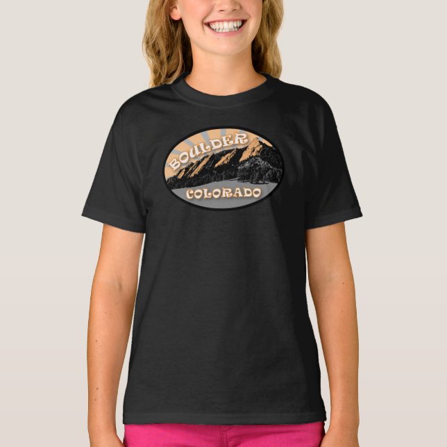 Flatirons, Chautauqua Park, Boulder Colorado Tee Shirt (Framsida)