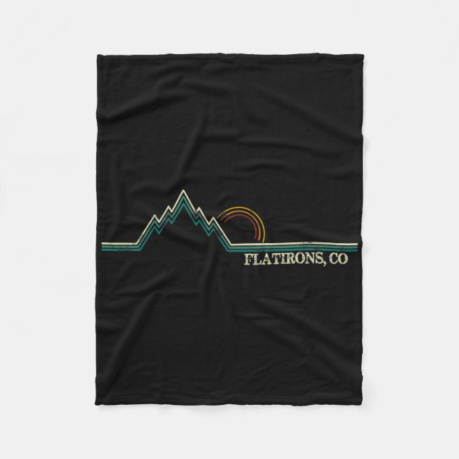 Flatirons Colorado Retro Bergsklättring Sommar  Fleecefilt (Framsidan)