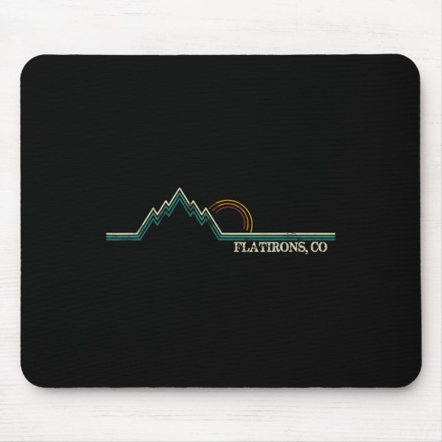 Flatirons Colorado Retro Bergsklättring Sommar  Musmatta (Framsidan)
