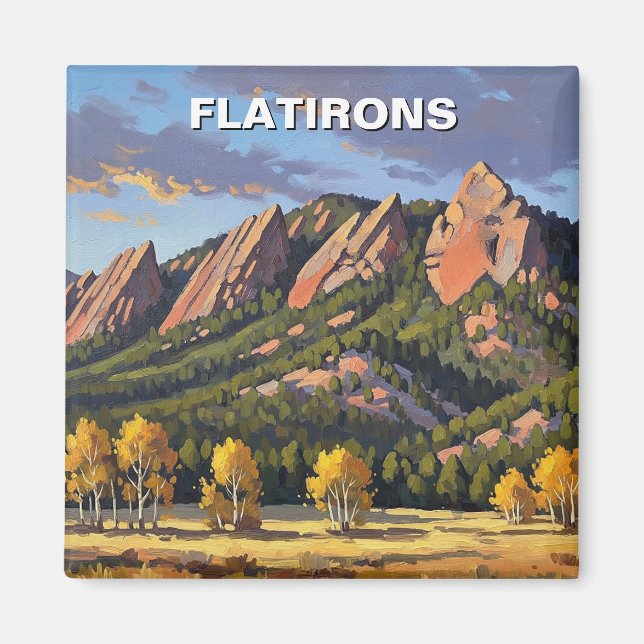 Flatirons Colorado Travel Magnet (Framsidan)