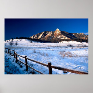 Flatirons stenblock Colorado Poster