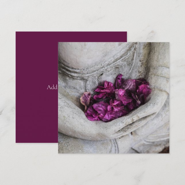 FLATKORT: BUDDHA + BLOMMAR TACK KORT (Fram/baksida)