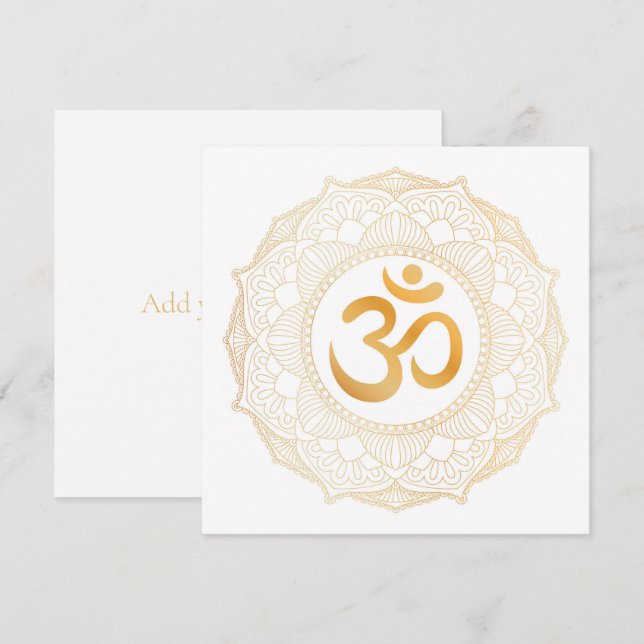 FLATKORT: GULD MANDALA & OHM TACK KORT (Fram/baksida)