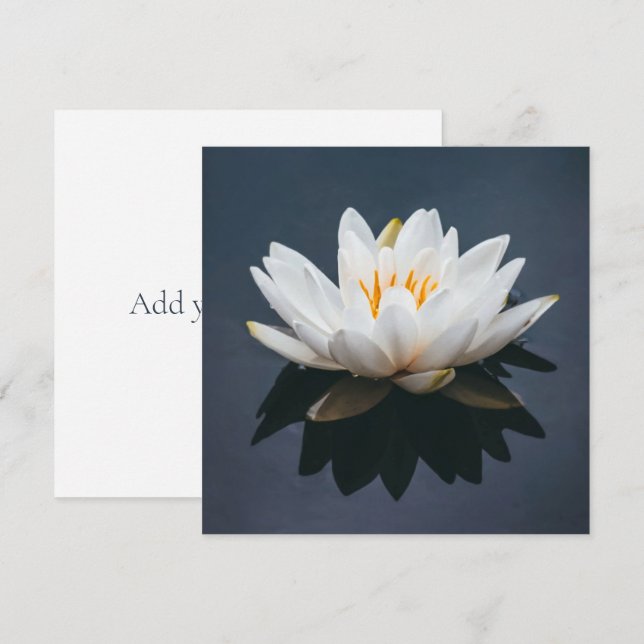 FLATKORT: LOTUS PÅ VATTEN TACK KORT (Fram/baksida)